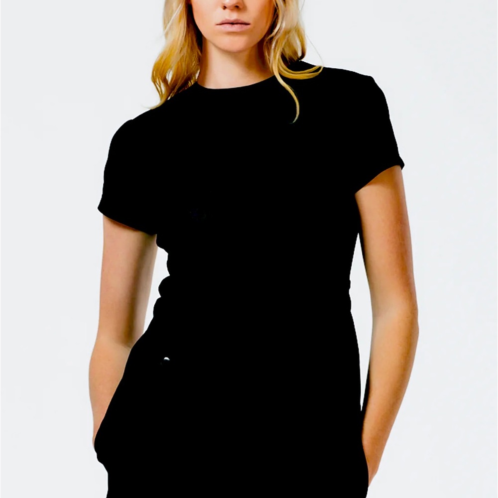 ♻️DONATED DEC. 2023♻️ 
Tibi Dry Loop Terry Baby Tee in Black size XS